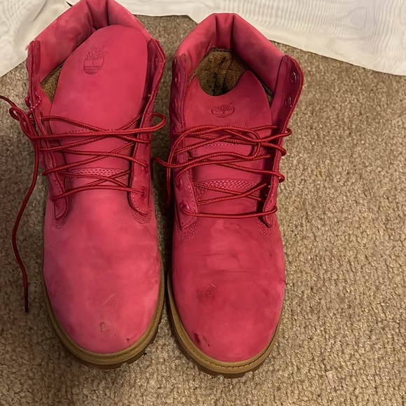 Timberland Leather Lace Up Hot Pink Ankle - Picture 6 of 6
